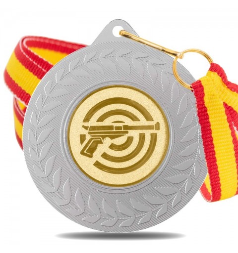 Medalla Tiro Pistola 5980 Plata Ø50mm
