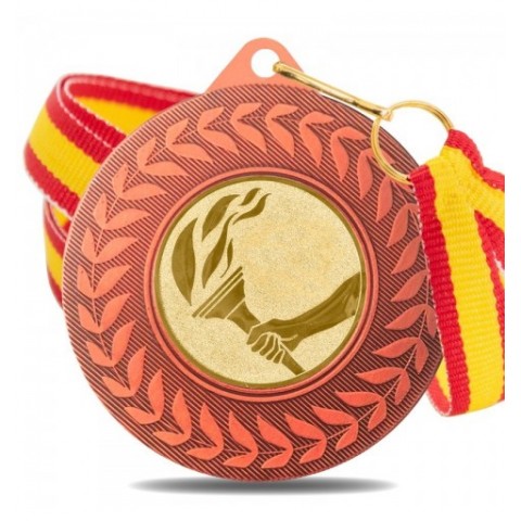 Medalla Alegórica Antorcha 5980 Bronce Ø50mm