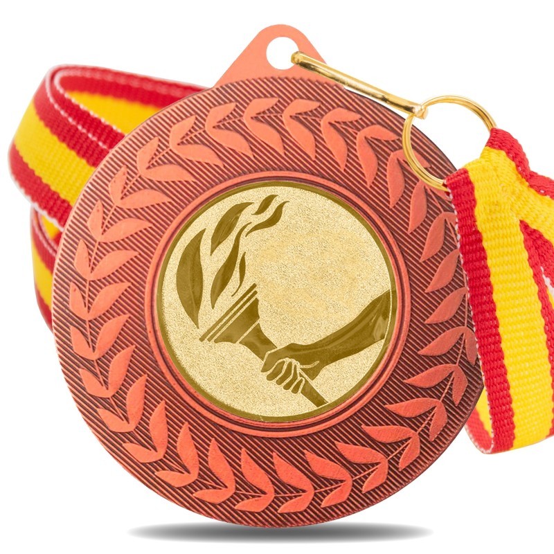 Medalla Alegórica Antorcha 5980 Bronce Ø50mm