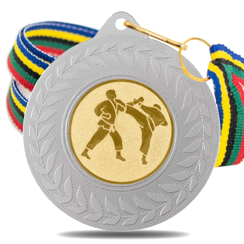 Medalla Karate 5980 Plata ø50mm