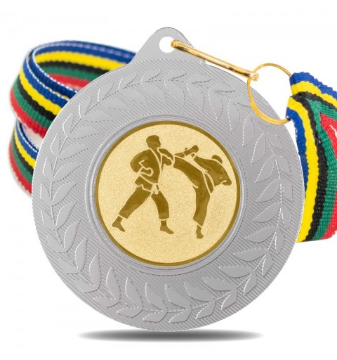 Medalla Karate 5980 Plata ø50mm