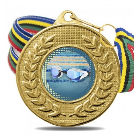 Medalla Natación Color 5878 Oro Ø50mm