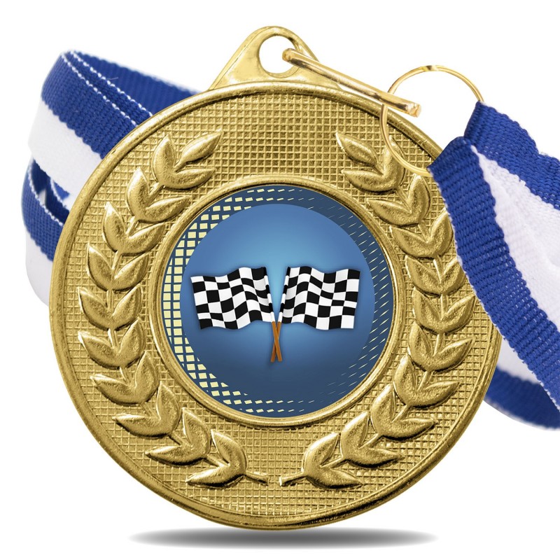 Medalla Racing Color 5878 Oro Ø50mm