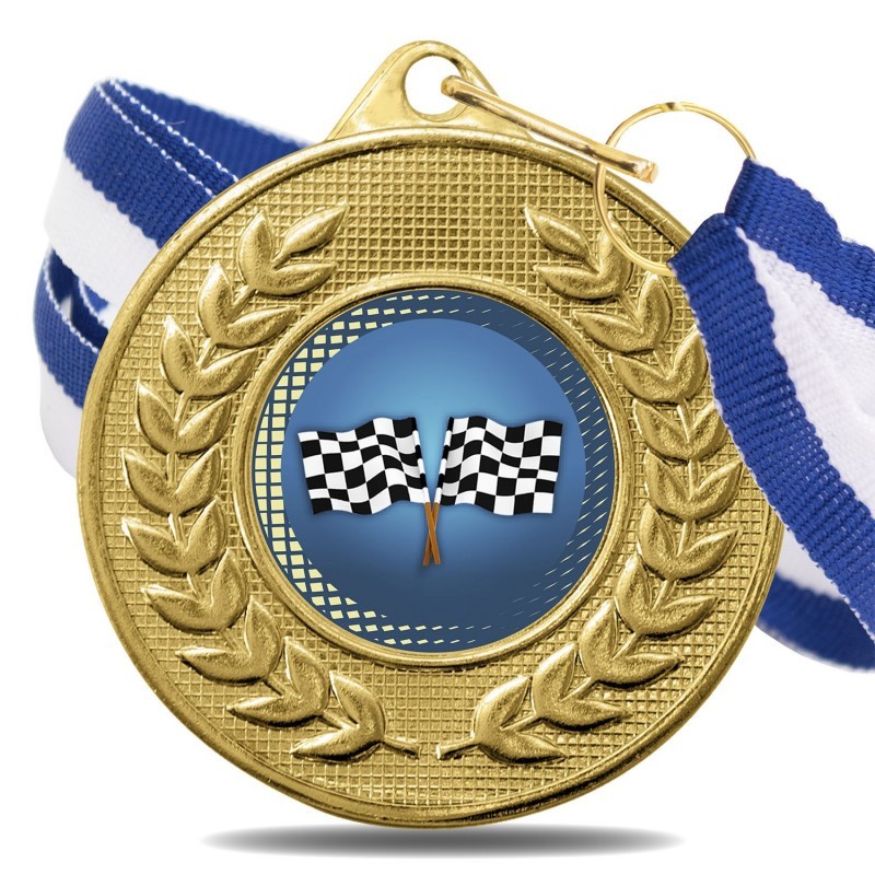 Medalla Racing Color 5878 Oro Ø50mm