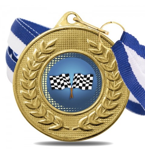 Medalla Racing Color 5878 Oro Ø50mm