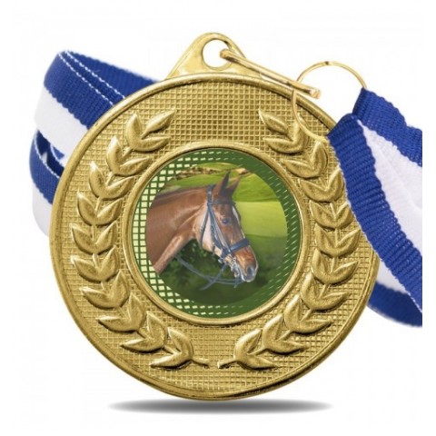 Medalla Hípica Color 5878 Oro Ø50mm