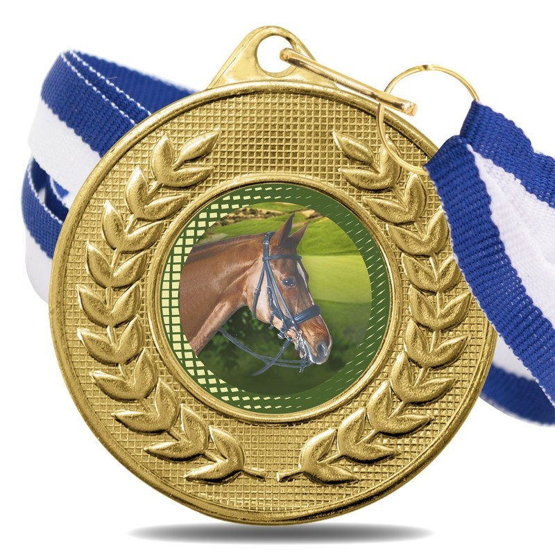 Medalla Hípica Color 5878 Oro Ø50mm