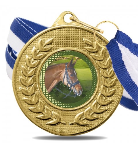 Medalla Hípica Color 5878 Oro Ø50mm