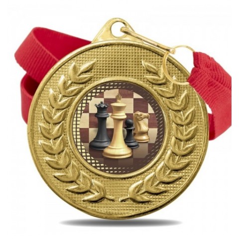 Medalla Ajedrez Color 5878 Oro Ø50mm