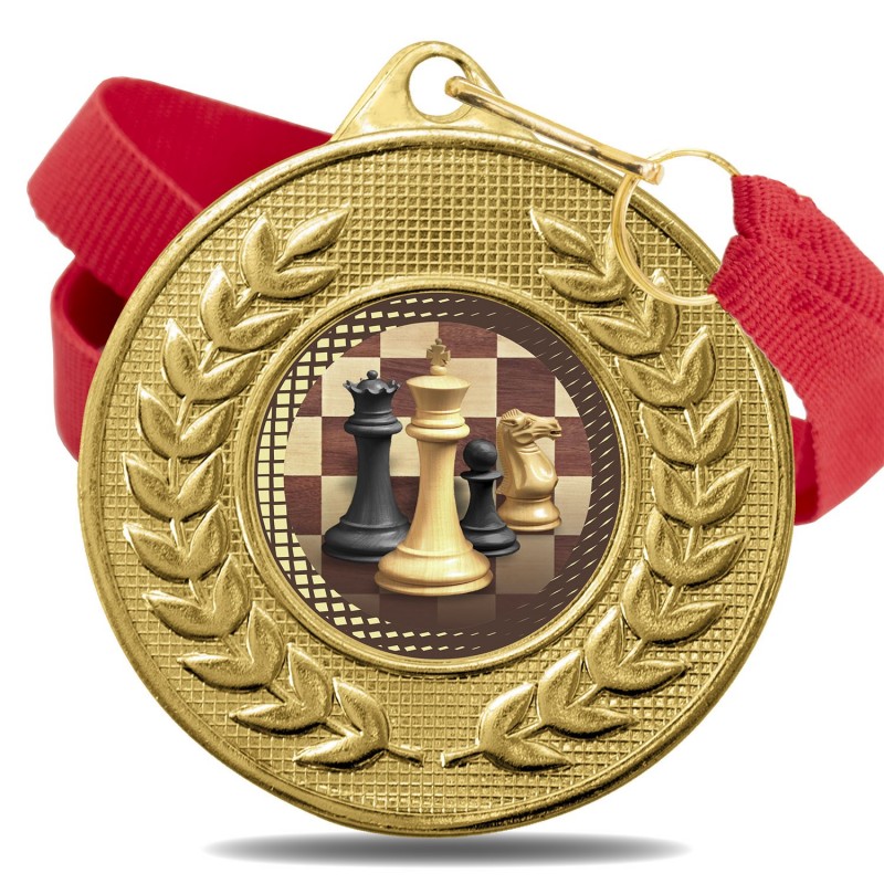 Medalla Ajedrez Color 5878 Oro Ø50mm
