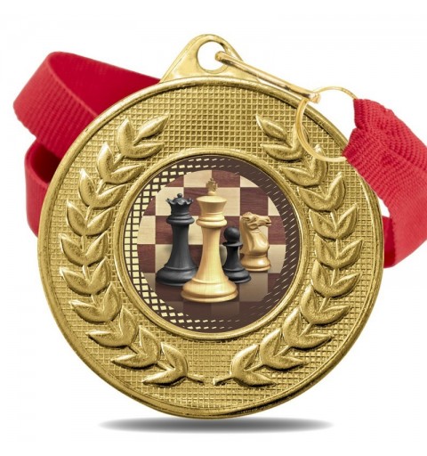 Medalla Ajedrez Color 5878 Oro Ø50mm