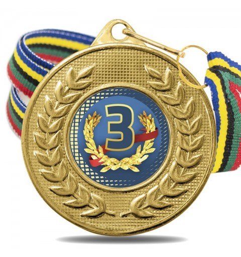 Medalla Nº3 Color 5878 Oro Ø50mm