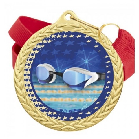 Medalla Natación Color 5020 Oro Ø50mm