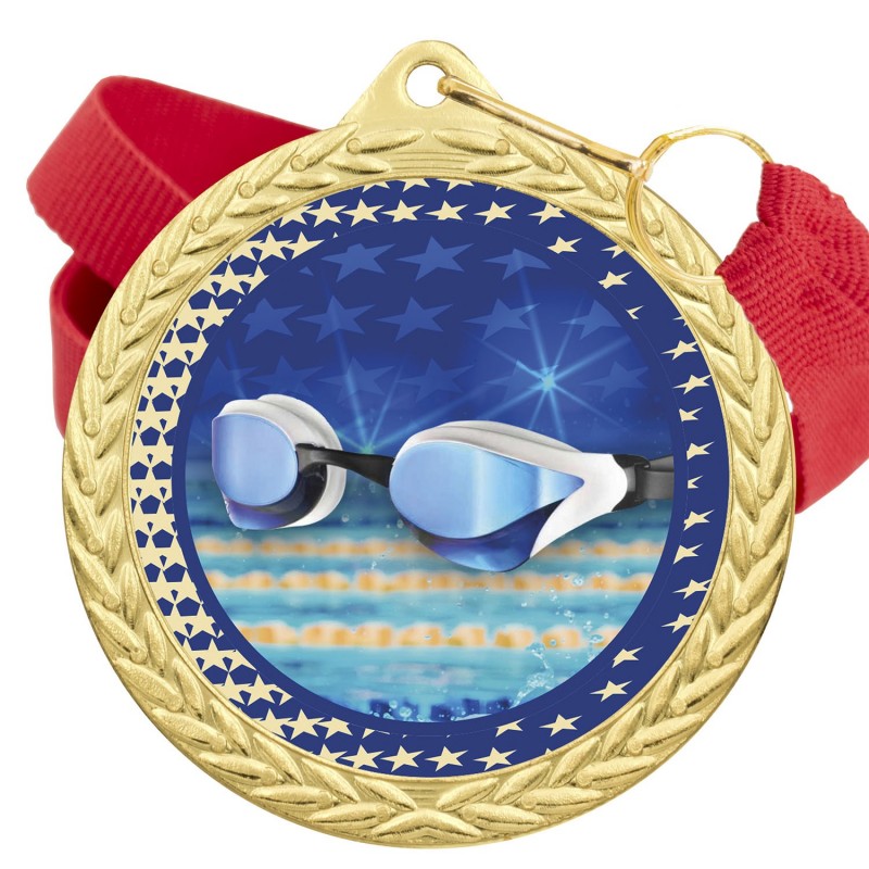 Medalla Natación Color 5020 Oro Ø50mm