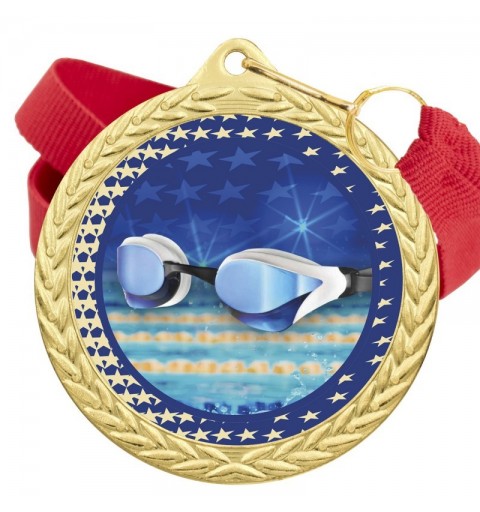 Medalla Natación Color 5020 Oro Ø50mm