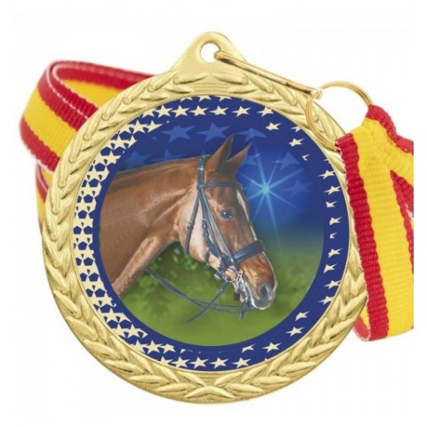 Medalla Hípica Color 5020 Oro Ø50mm