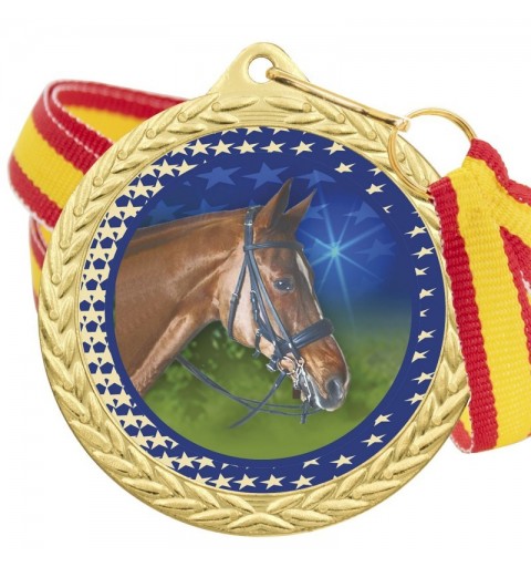 Medalla Hípica Color 5020 Oro Ø50mm
