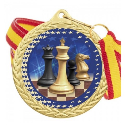 Medalla Ajedrez Color 5020 Oro Ø50mm