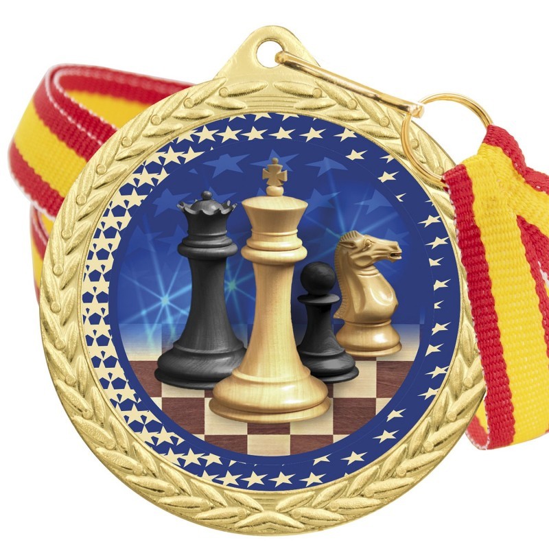 Medalla Ajedrez Color 5020 Oro Ø50mm