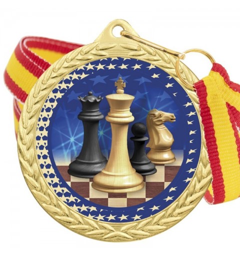 Medalla Ajedrez Color 5020 Oro Ø50mm