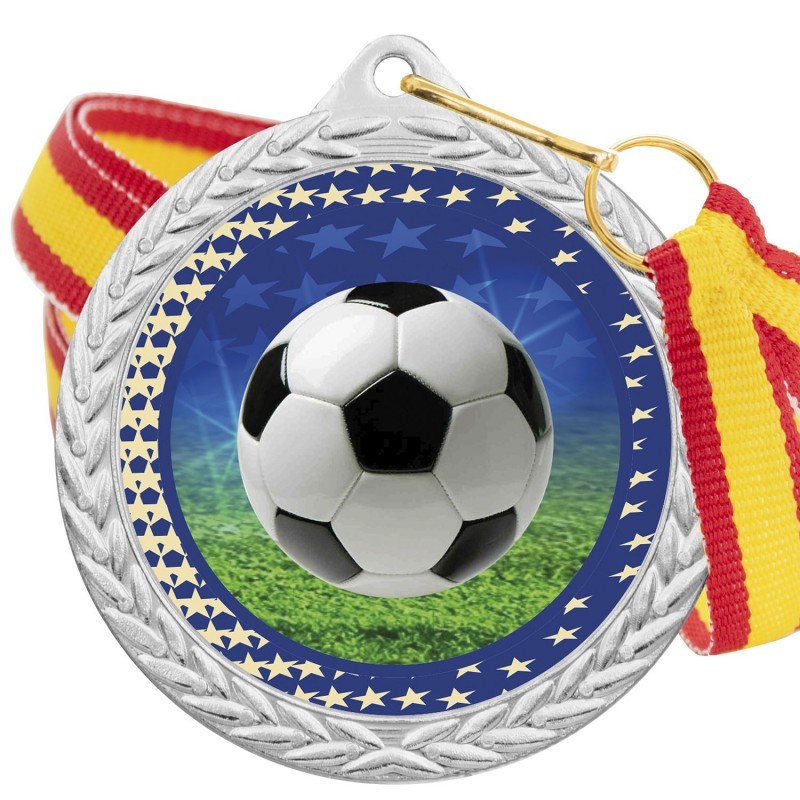 Medalla Fútbol Color 5020 Plata Ø50mm