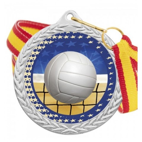 Medalla Voleibol Color 5020 Plata Ø50mm