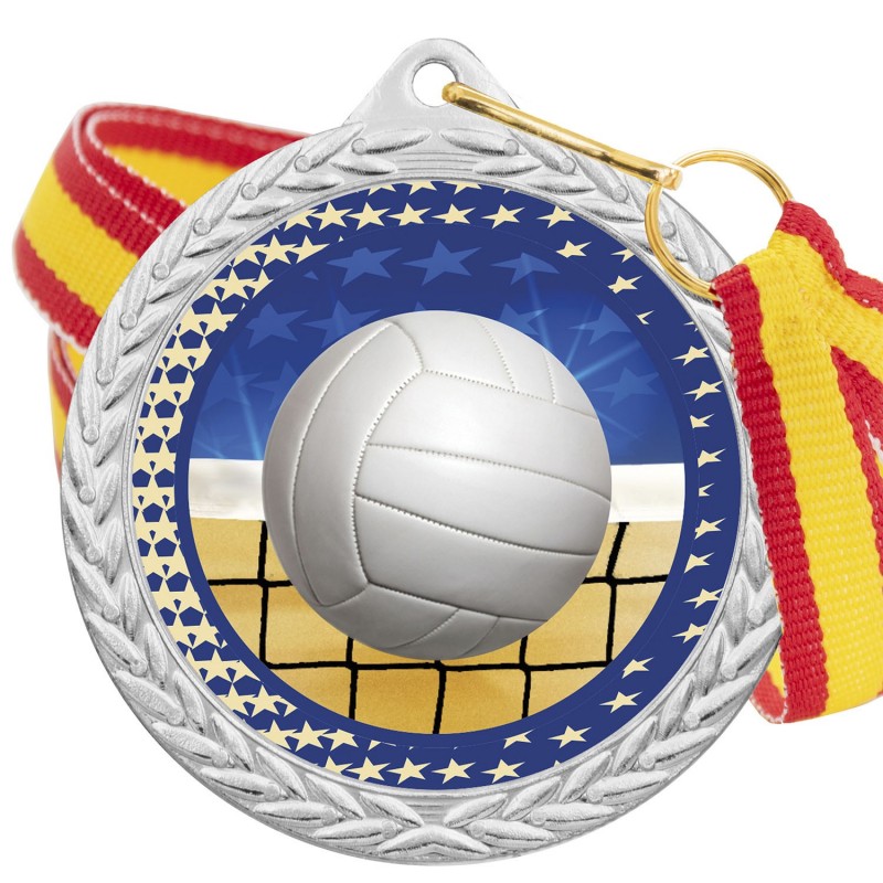Medalla Voleibol Color 5020 Plata Ø50mm