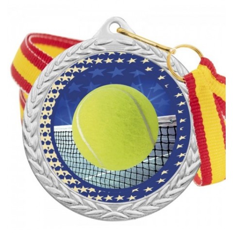 Medalla Pádel Color 5020 Plata Ø50mm