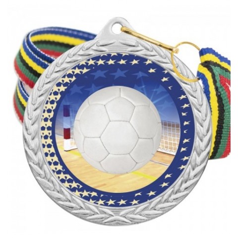 Medalla Balonmano Color 5020 Plata Ø50mm