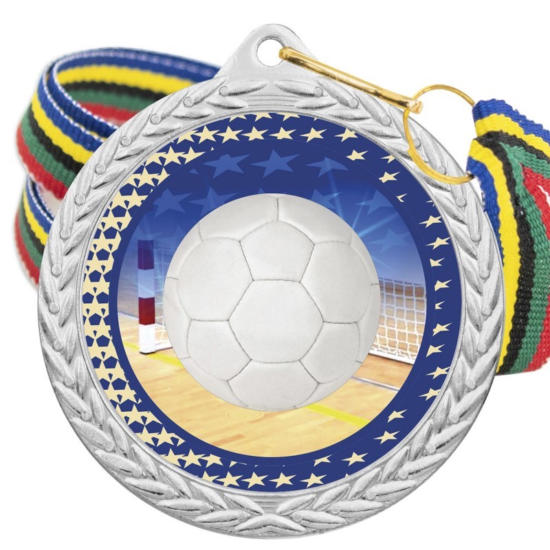 Medalla Balonmano Color 5020 Plata Ø50mm