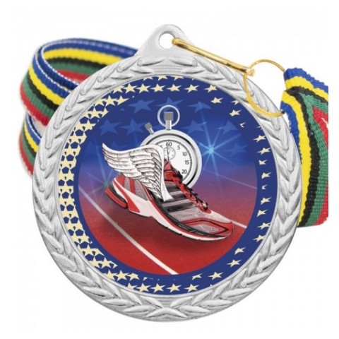 Medalla Atletismo Color 5020 Plata Ø50mm