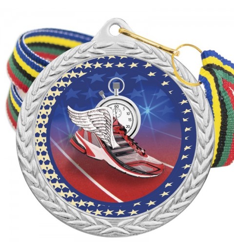 Medalla Atletismo Color 5020 Plata Ø50mm