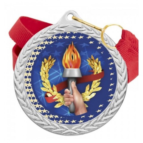 Medalla Deportiva Color 5020 Plata Ø50mm