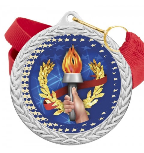 Medalla Deportiva Color 5020 Plata Ø50mm