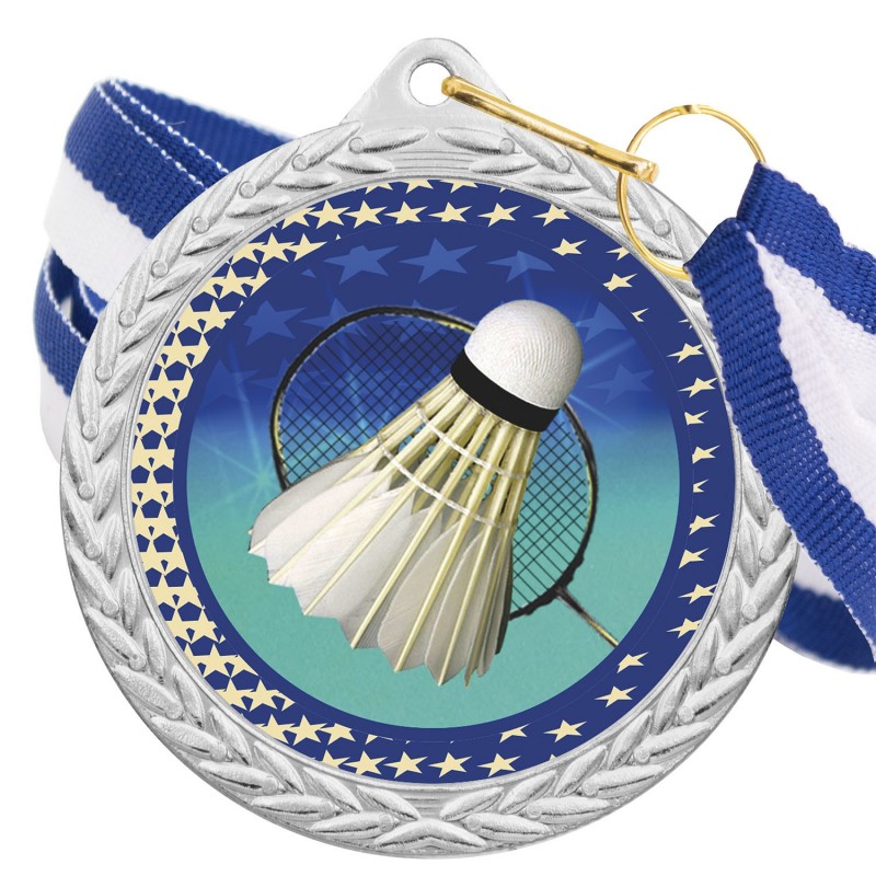 Medalla Bádminton Color 5020 Plata Ø50mm