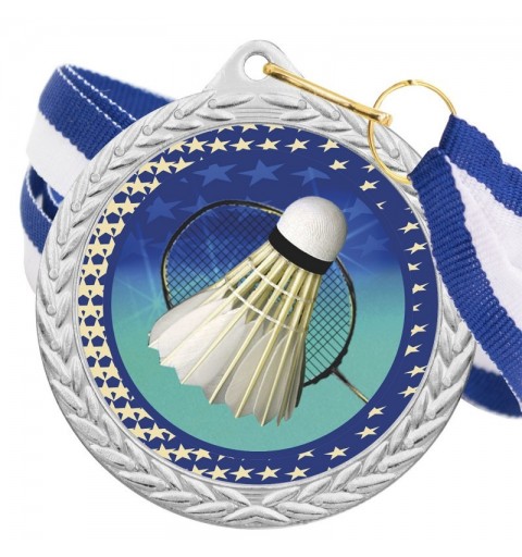 Medalla Bádminton Color 5020 Plata Ø50mm