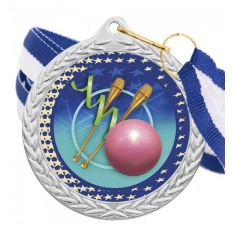 Medalla Gimnasia Rítmica Color 5020 Plata Ø50mm