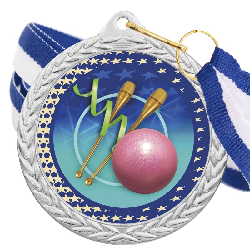 Medalla Gimnasia Rítmica Color 5020 Plata Ø50mm