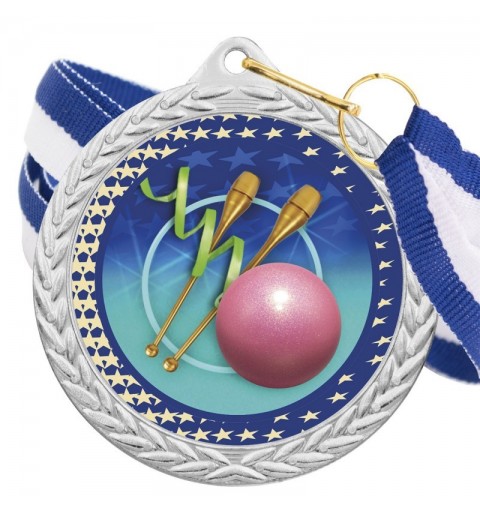 Medalla Gimnasia Rítmica Color 5020 Plata Ø50mm