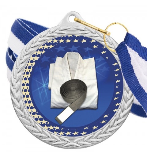 Medalla Judo Color 5020 Plata Ø50mm