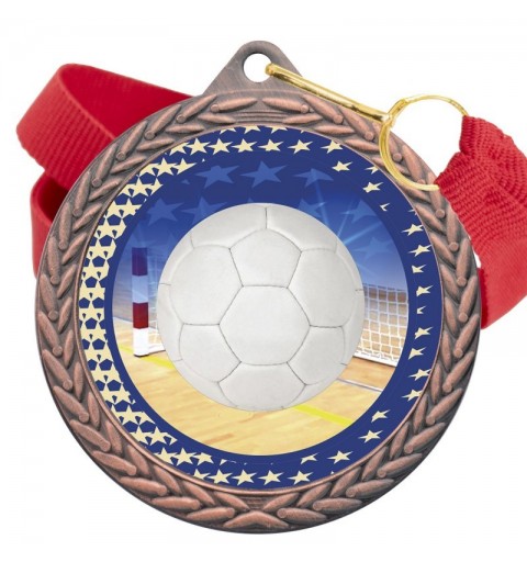 Medalla Balonmano Color 5020 Bronce Ø50mm