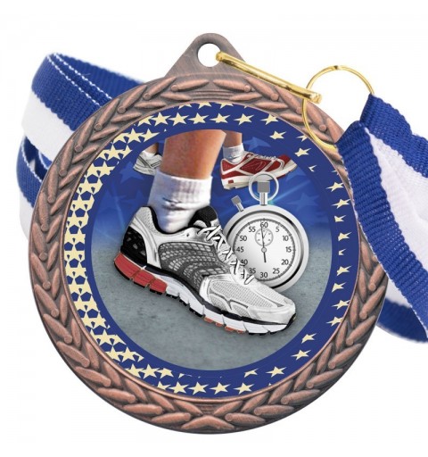 Medalla Running Color 5020 Bronce Ø50mm