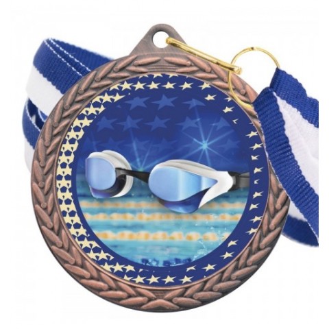 Medalla Natación Color 5020 Bronce Ø50mm