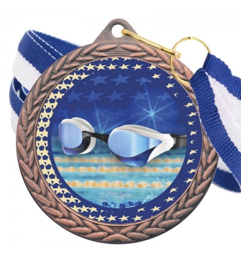 Medalla Natación Color 5020 Bronce Ø50mm