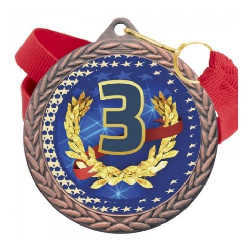 Medalla Nº3 Color 5020 Bronce Ø50mm