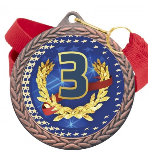 Medalla Nº3 Color 5020 Bronce Ø50mm