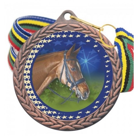 Medalla Hípica Color 5020 Bronce Ø50mm