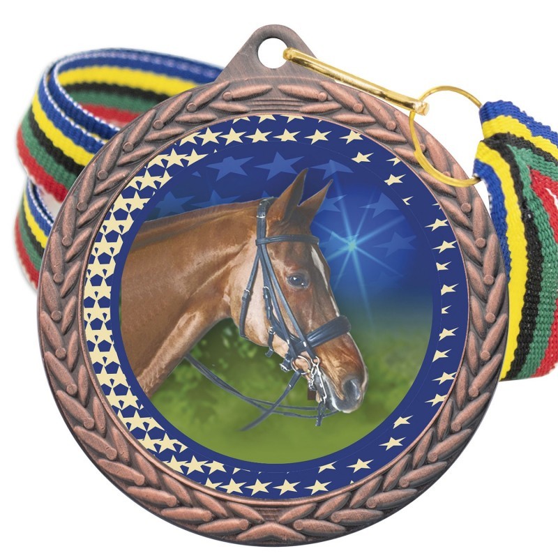 Medalla Hípica Color 5020 Bronce Ø50mm