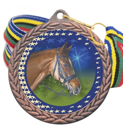 Medalla Hípica Color 5020 Bronce Ø50mm