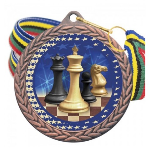 Medalla Ajedrez Color 5020 Bronce Ø50mm